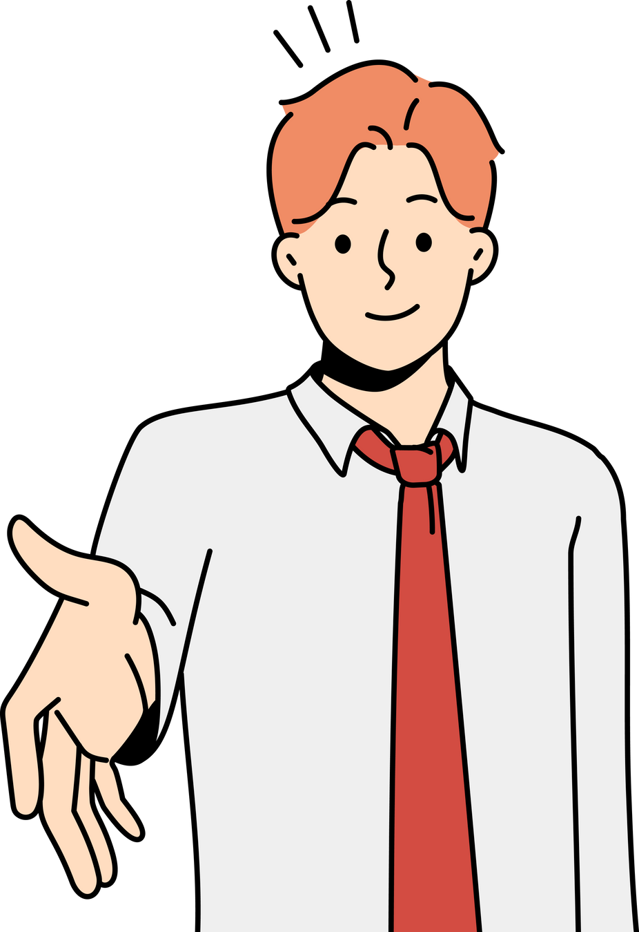 Smiling businessman stretch hand for handshake